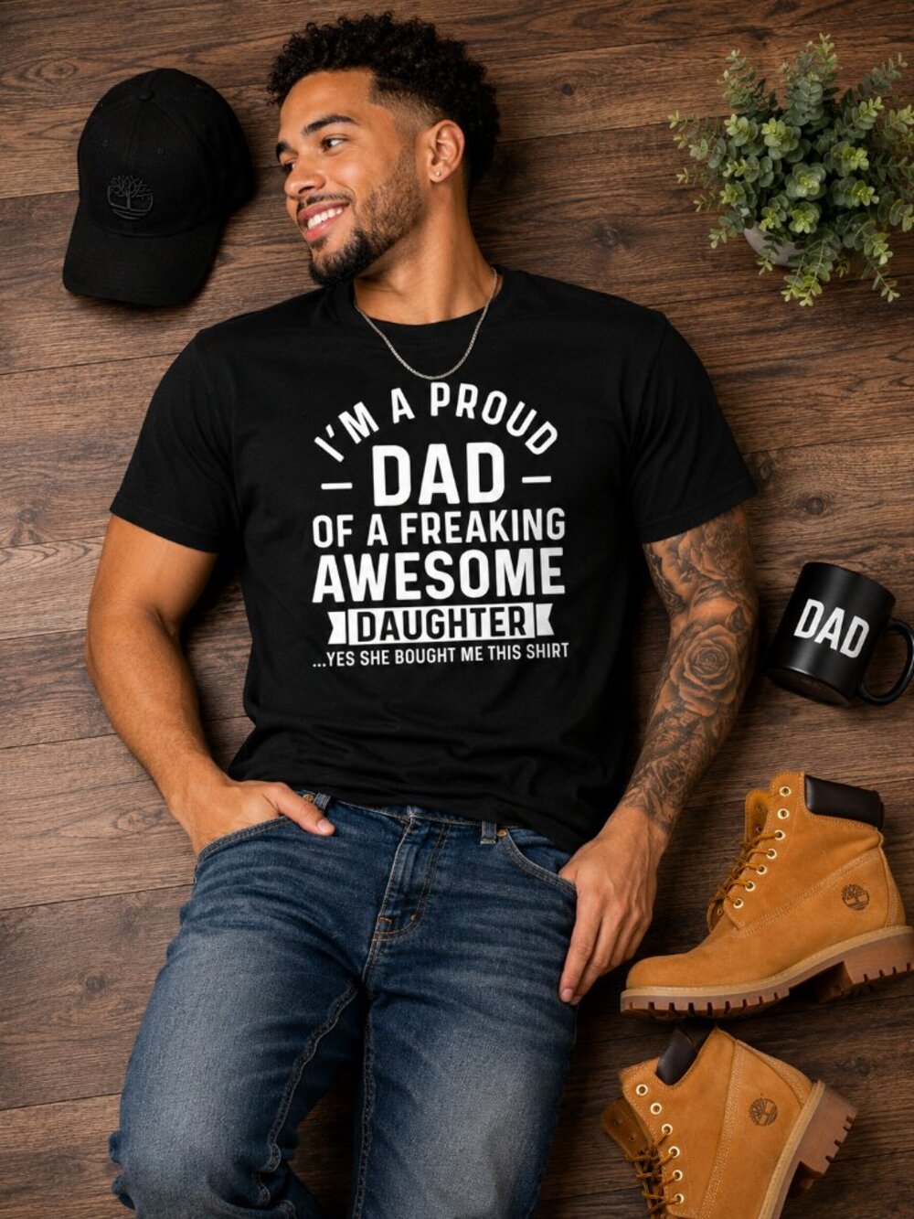Proud Dad Shirt | Funny Dad Gift from Daughter | Awesome Daughter Tee | Father’s - Picture 2 of 2